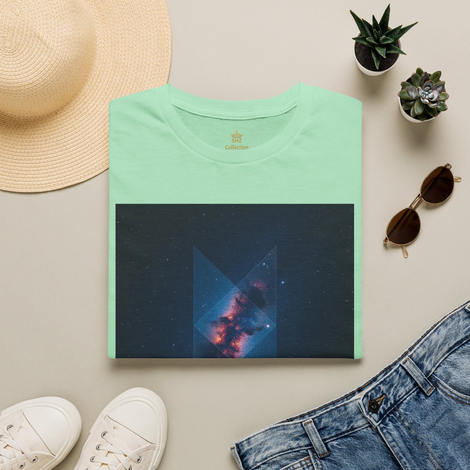 Galaxy Triangle Graphic T-Shirt — Cosmic Nebula Print - Image 39