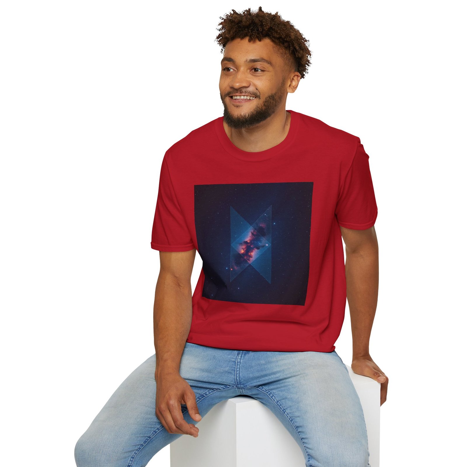 Galaxy Triangle Graphic T-Shirt — Cosmic Nebula Print - Image 103
