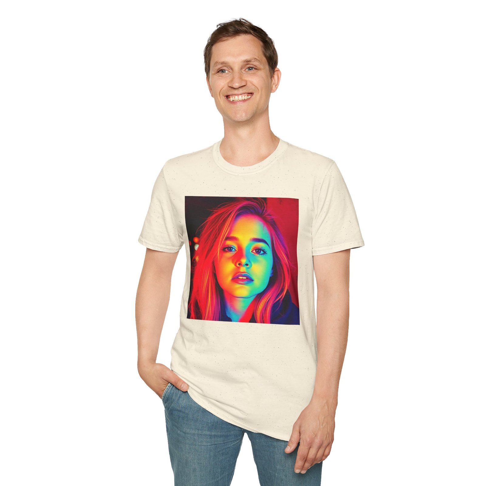Rainbow Portrait T‑Shirt — Colorful Neon Face Art Tee - Image 34