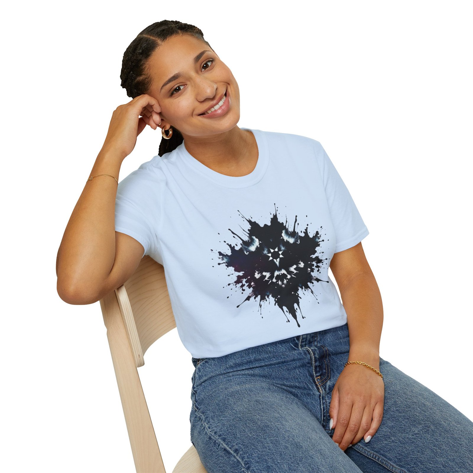 Inkblot Graphic T-Shirt — Rorschach Splash Art Tee - Image 70