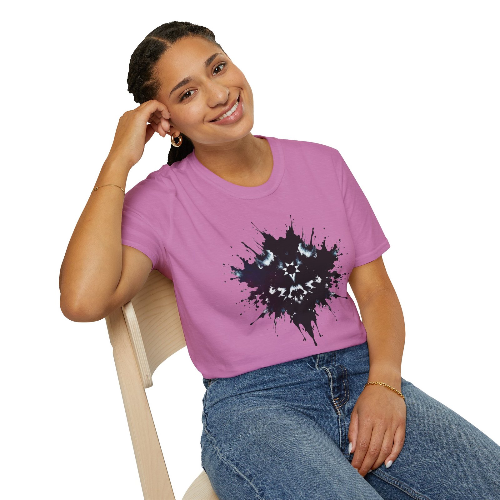 Inkblot Graphic T-Shirt — Rorschach Splash Art Tee - Image 78