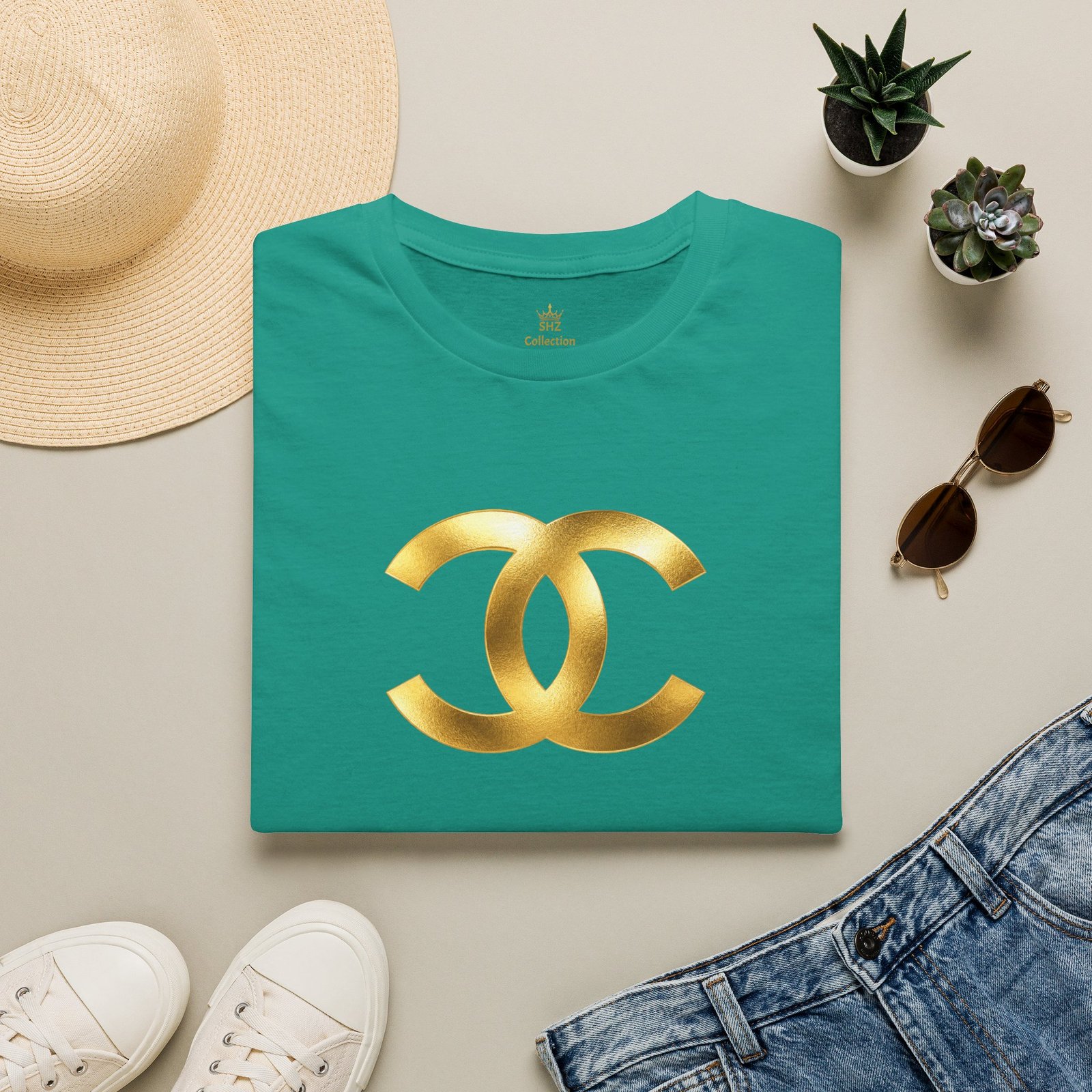 Gold The Double-C (Chanel Lock-Up) T-Shirt - Image 36
