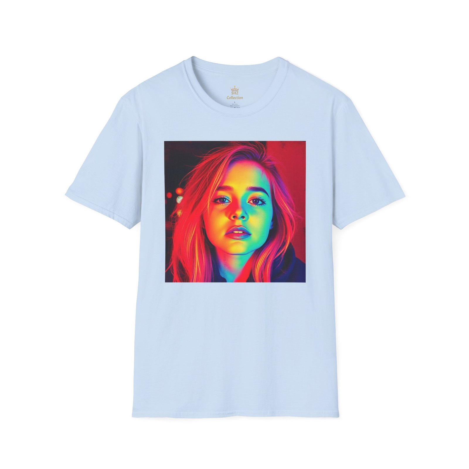 Rainbow Portrait T‑Shirt — Colorful Neon Face Art Tee - Image 64