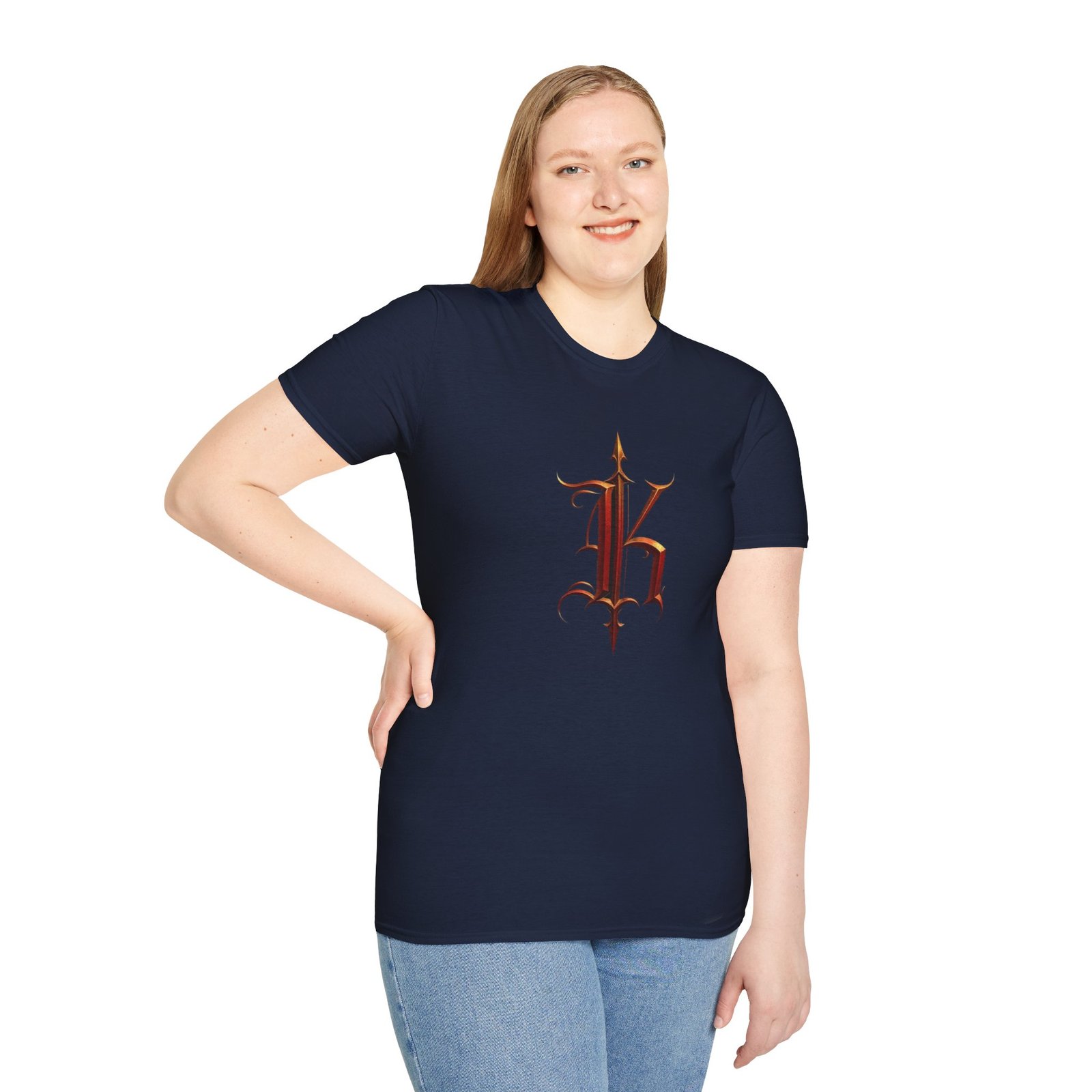Gothic Letter K T-Shirt — Vintage Dark Monogram Tee - Image 6