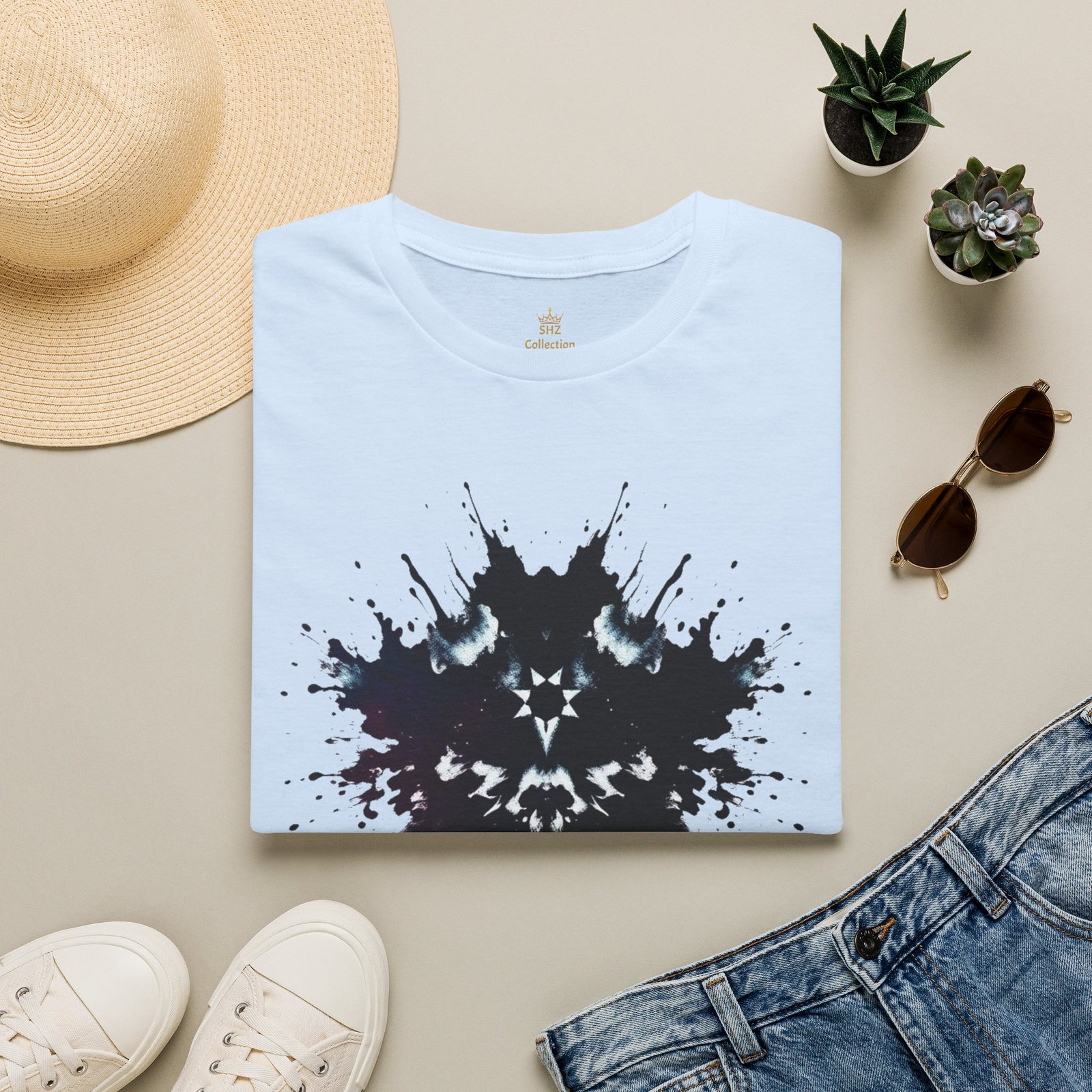Inkblot Graphic T-Shirt — Rorschach Splash Art Tee - Image 68