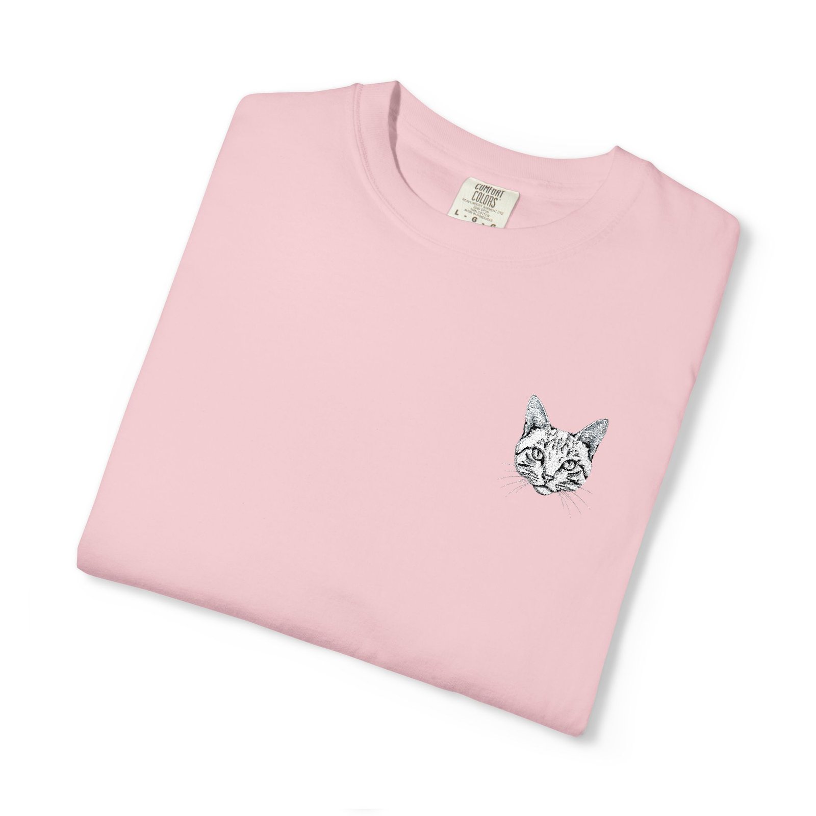 Minimal Cat Pocket T-Shirt — Cute White Graphic Tee - Image 63