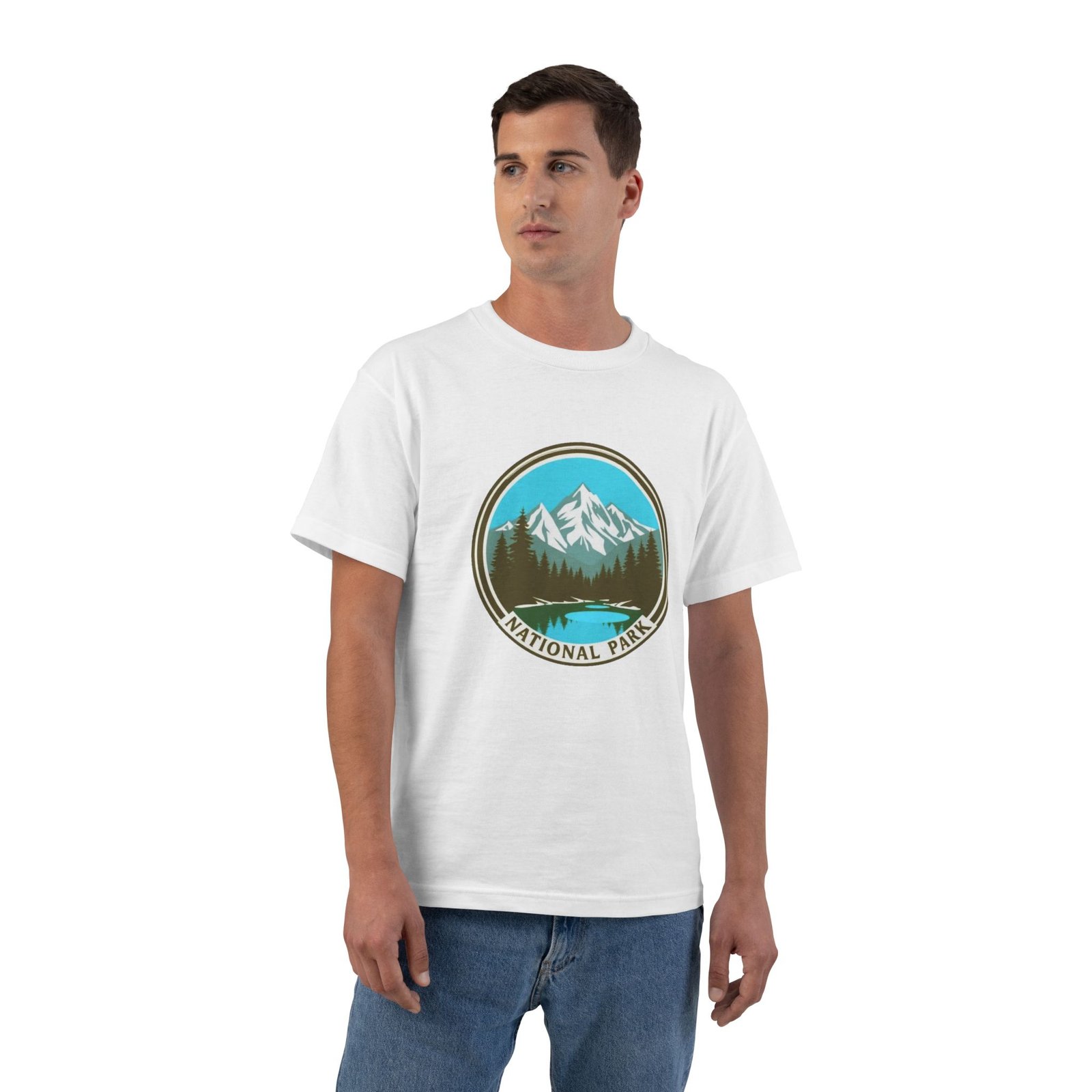 National Park Mountains T-Shirt — Vintage Mountain Badge Tee