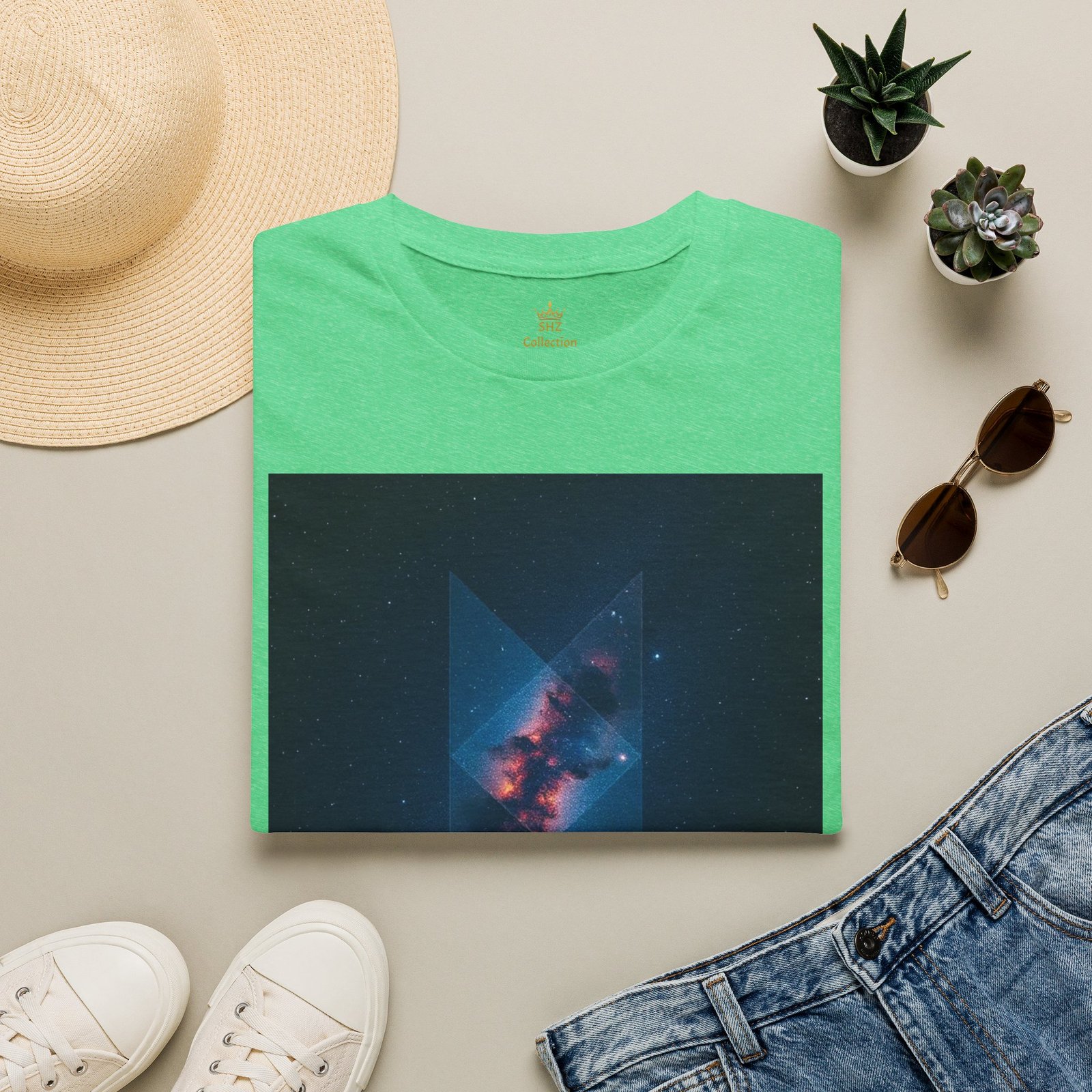 Galaxy Triangle Graphic T-Shirt — Cosmic Nebula Print - Image 46