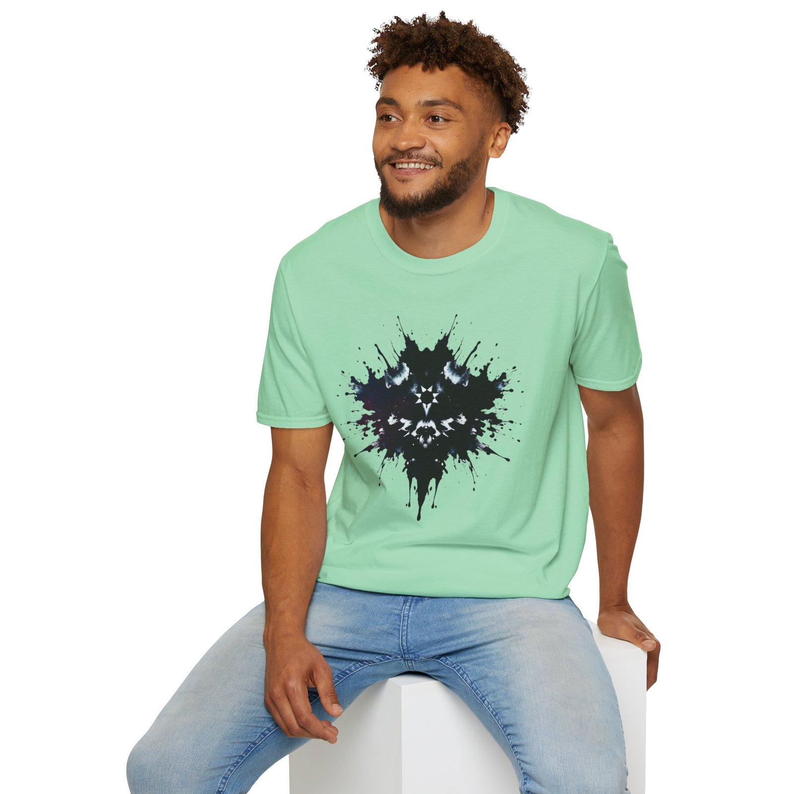 Inkblot Graphic T-Shirt — Rorschach Splash Art Tee - Image 39