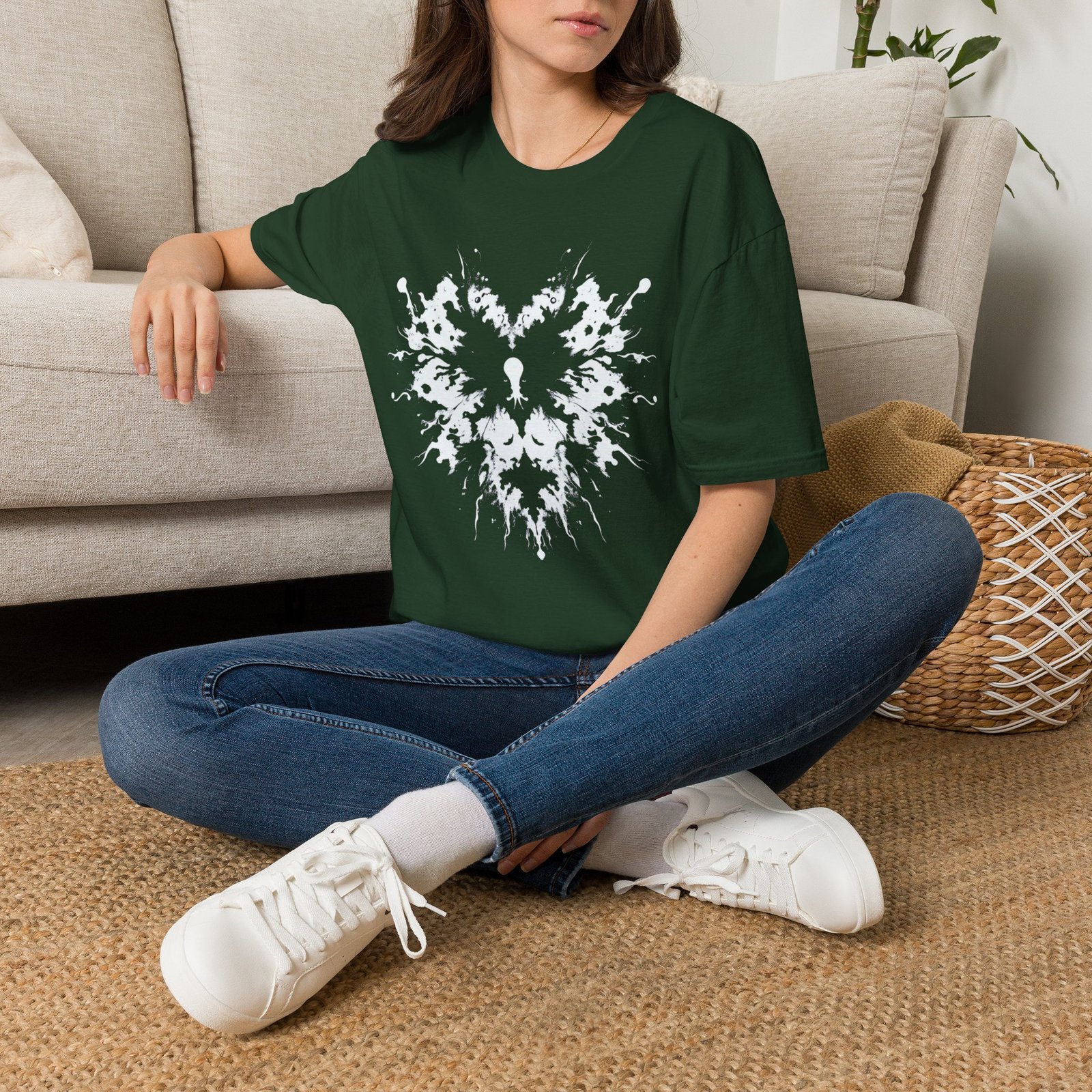 Inkblot Heart T‑Shirt — Symmetrical Rorschach Graphic Tee - Image 13
