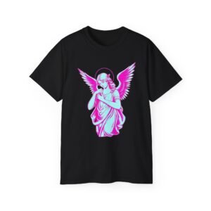 Angel Neon Graphic Tee — Pink Vaporwave Cherub Shirt