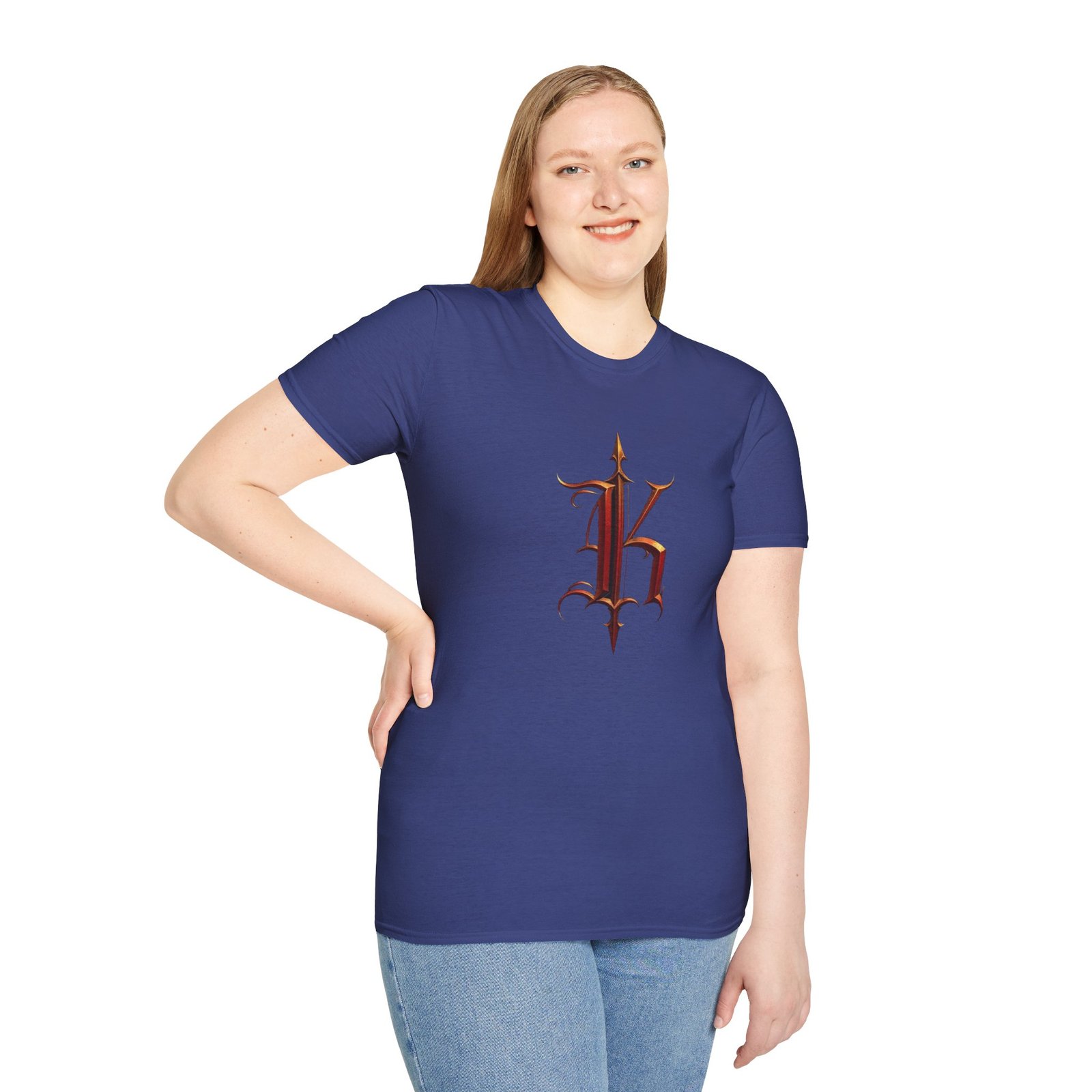 Gothic Letter K T-Shirt — Vintage Dark Monogram Tee - Image 70