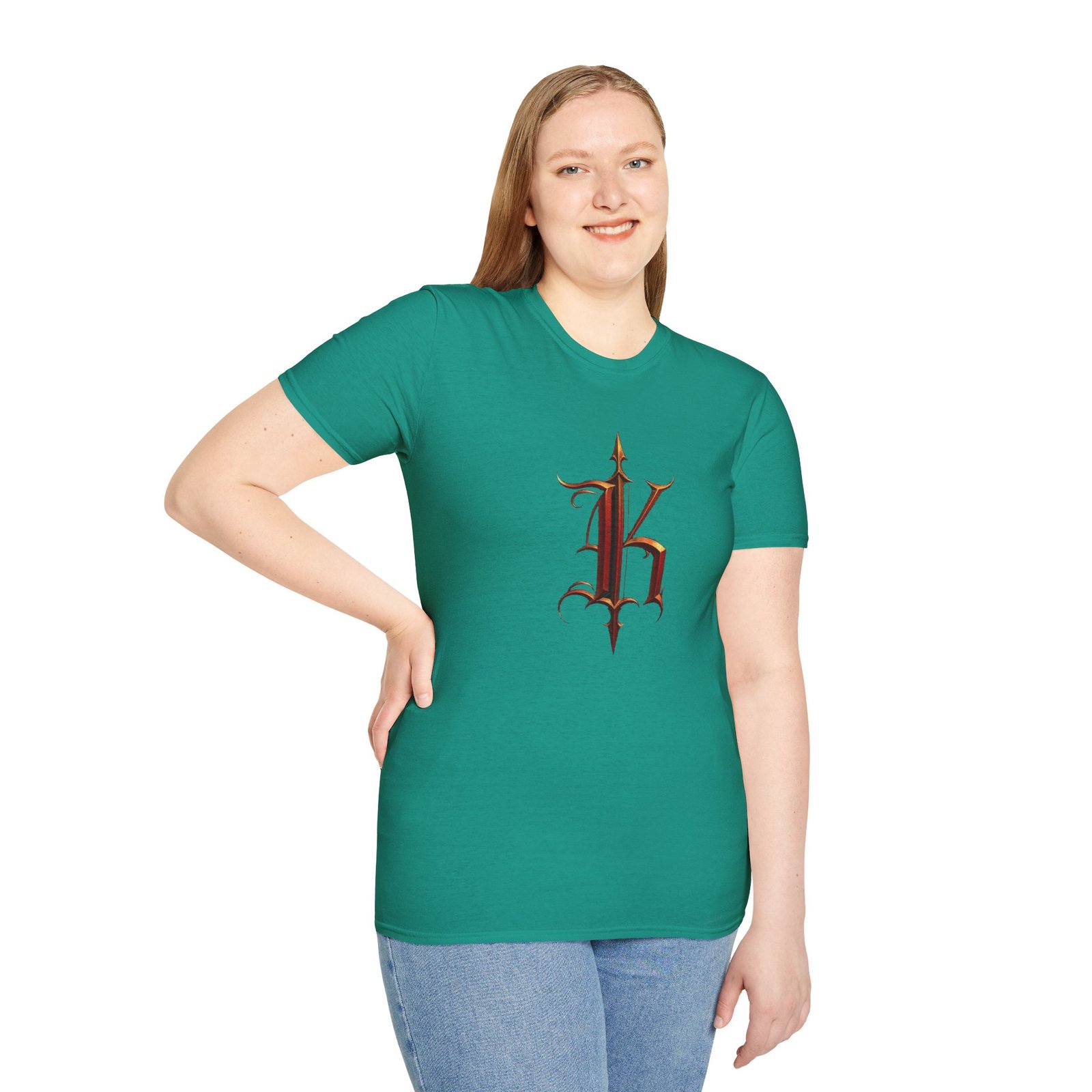 Gothic Letter K T-Shirt — Vintage Dark Monogram Tee - Image 54