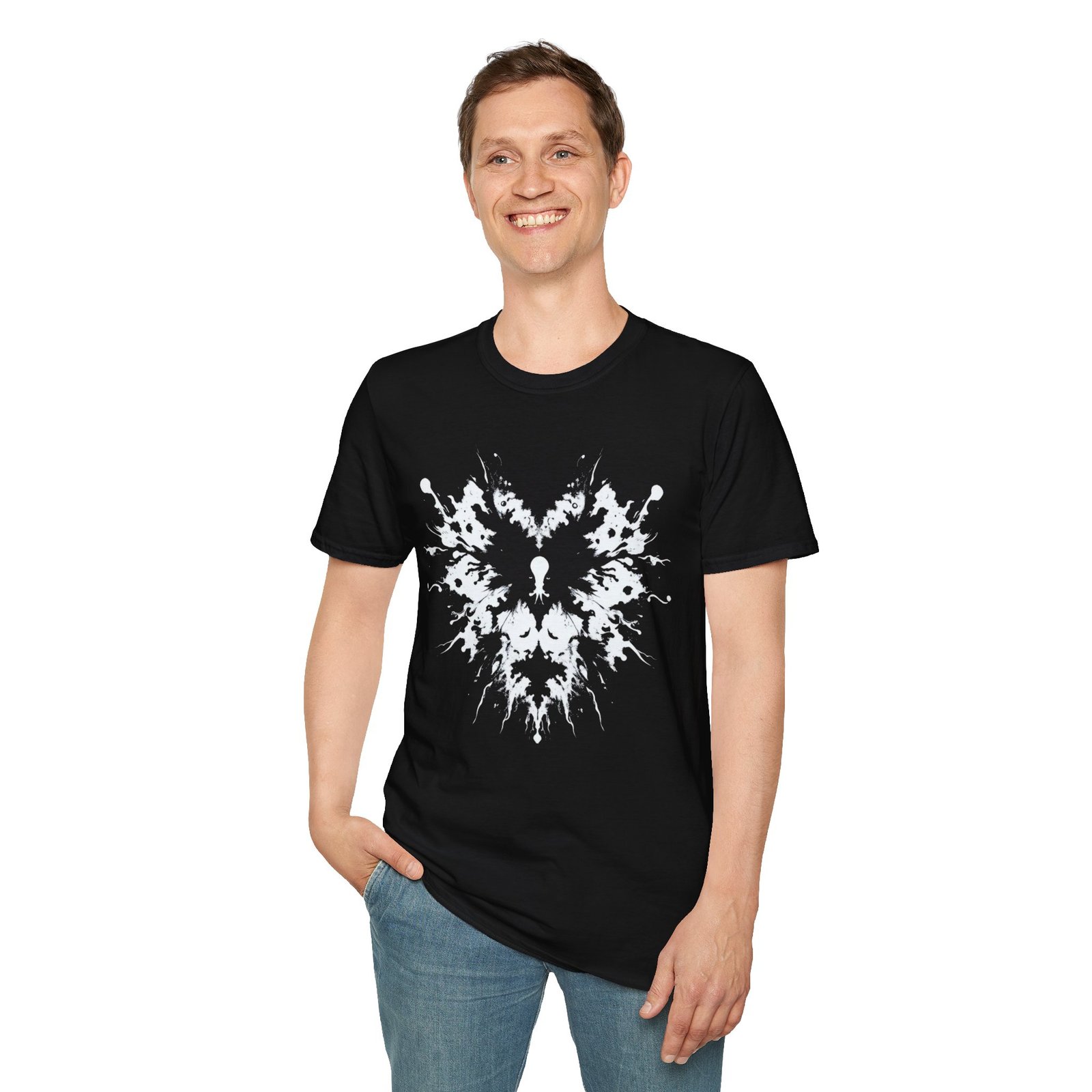 Inkblot Heart T‑Shirt — Symmetrical Rorschach Graphic Tee - Image 7