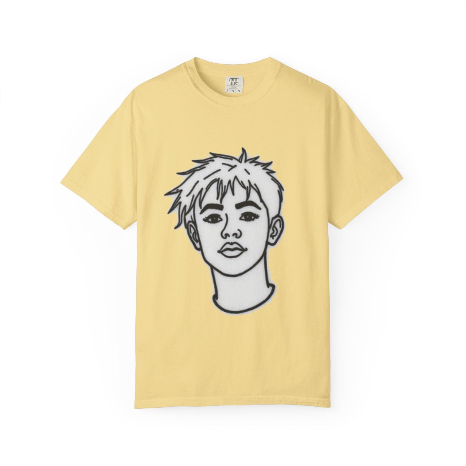 Minimal Line Art Face T-Shirt — Monochrome Portrait Tee - Image 19