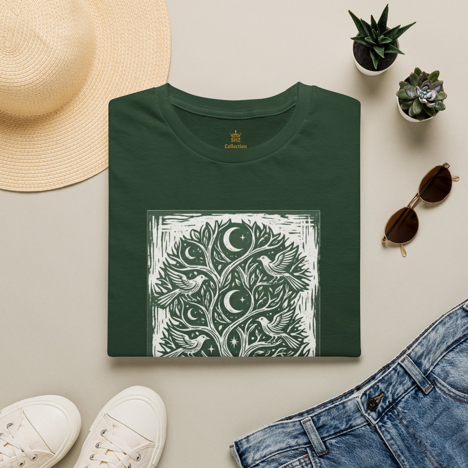Tree of Life Moon T-Shirt — Celestial Botanical Graphic Tee - Image 4