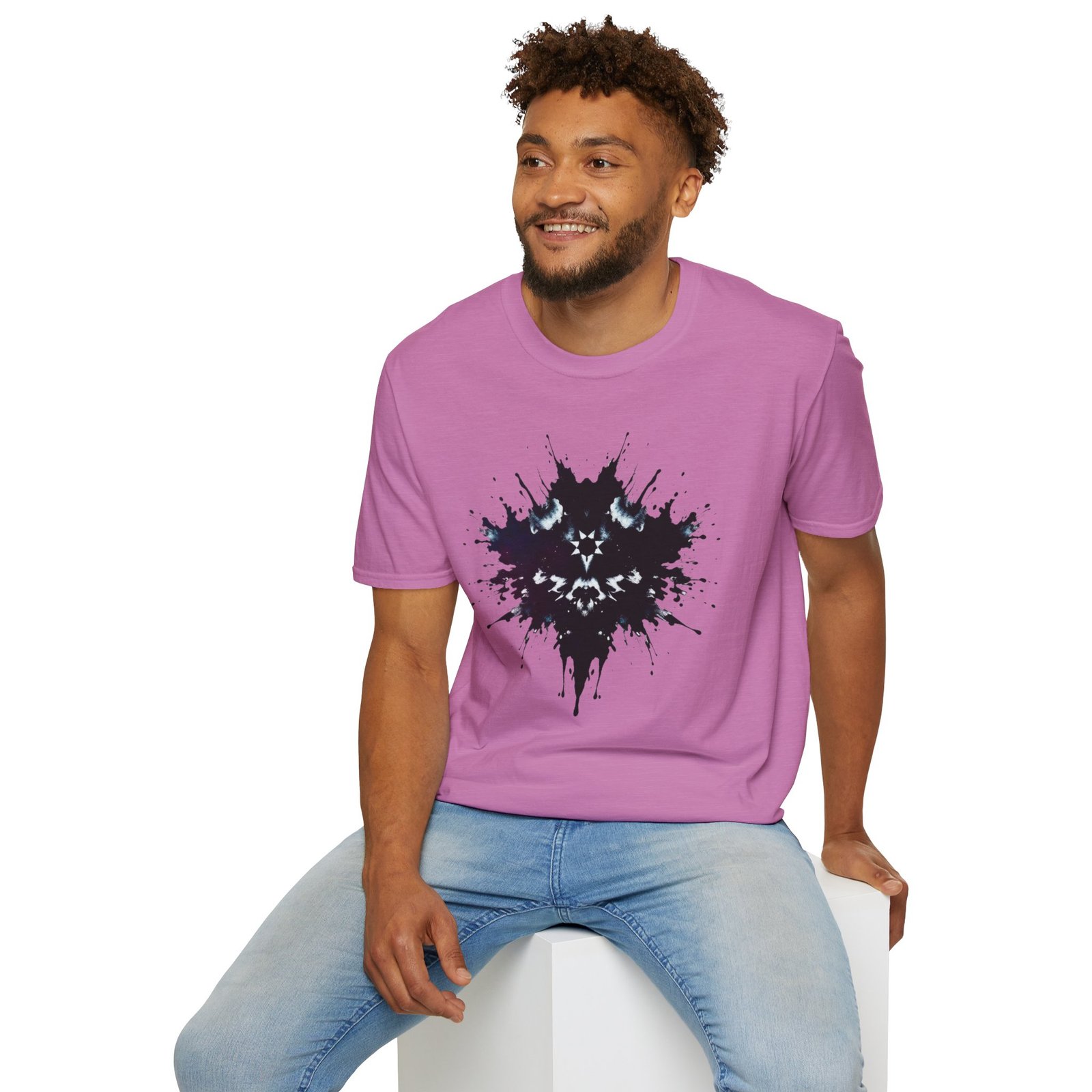 Inkblot Graphic T-Shirt — Rorschach Splash Art Tee - Image 79