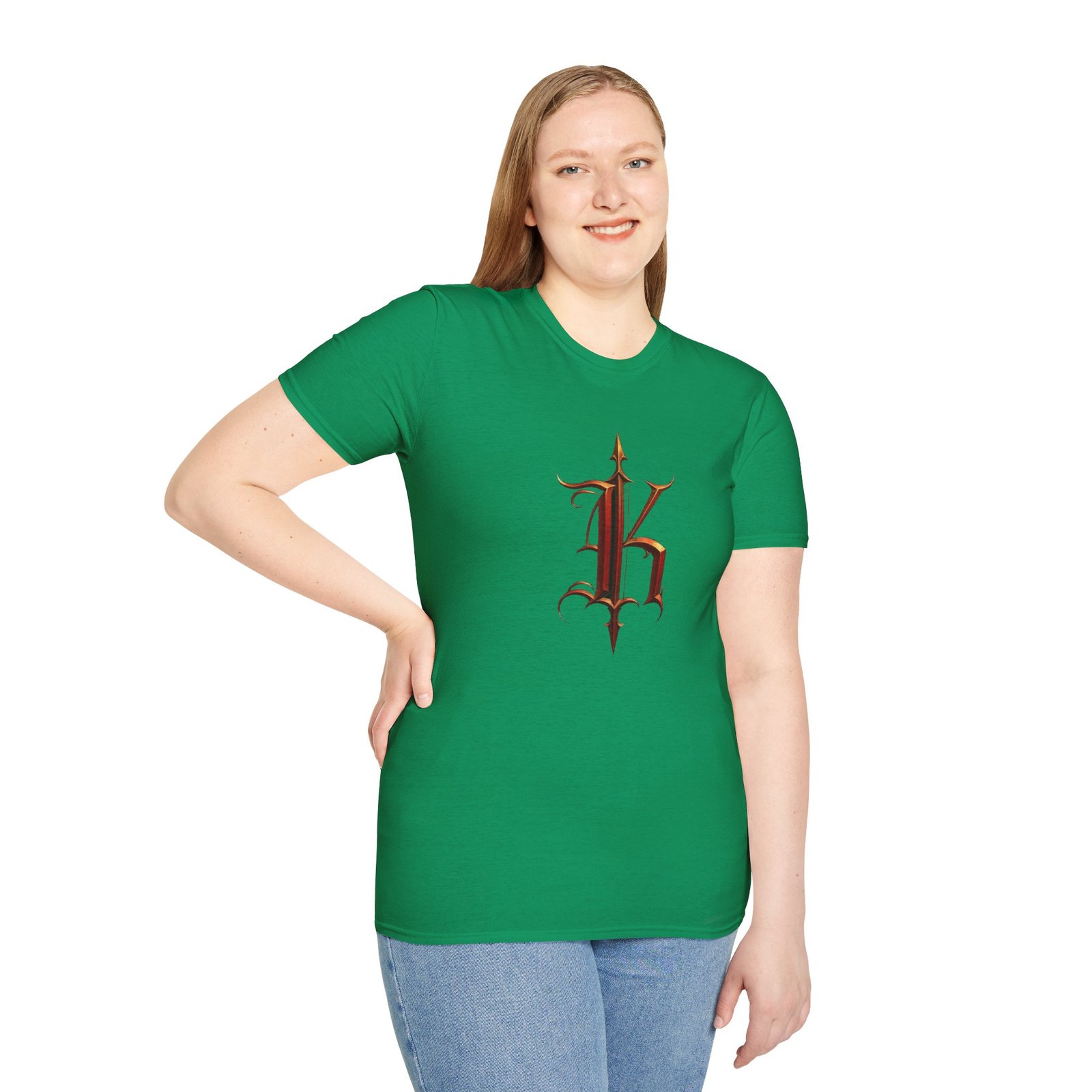 Gothic Letter K T-Shirt — Vintage Dark Monogram Tee - Image 46