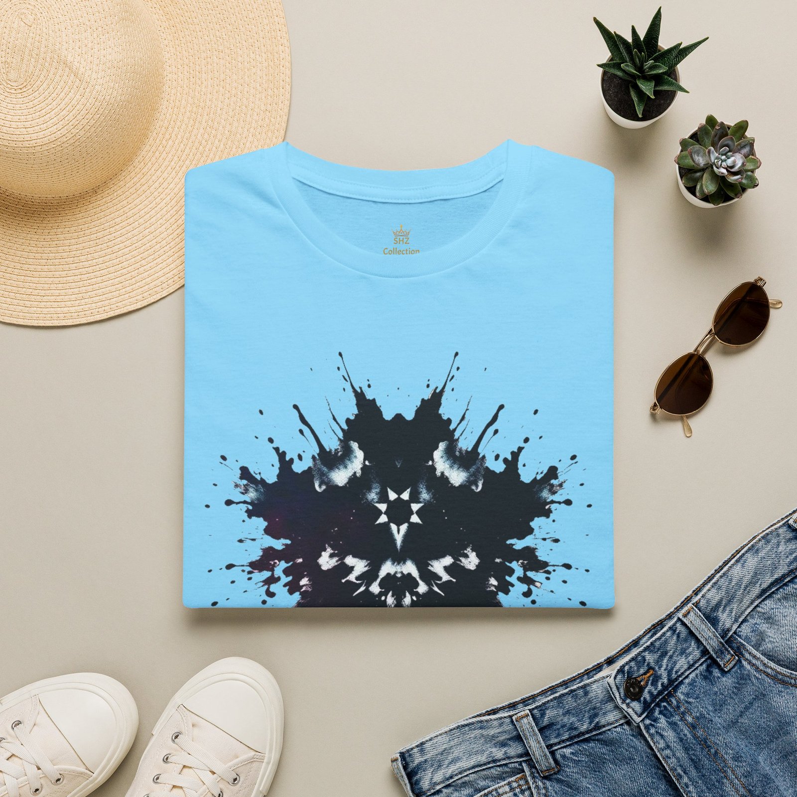 Inkblot Graphic T-Shirt — Rorschach Splash Art Tee - Image 60