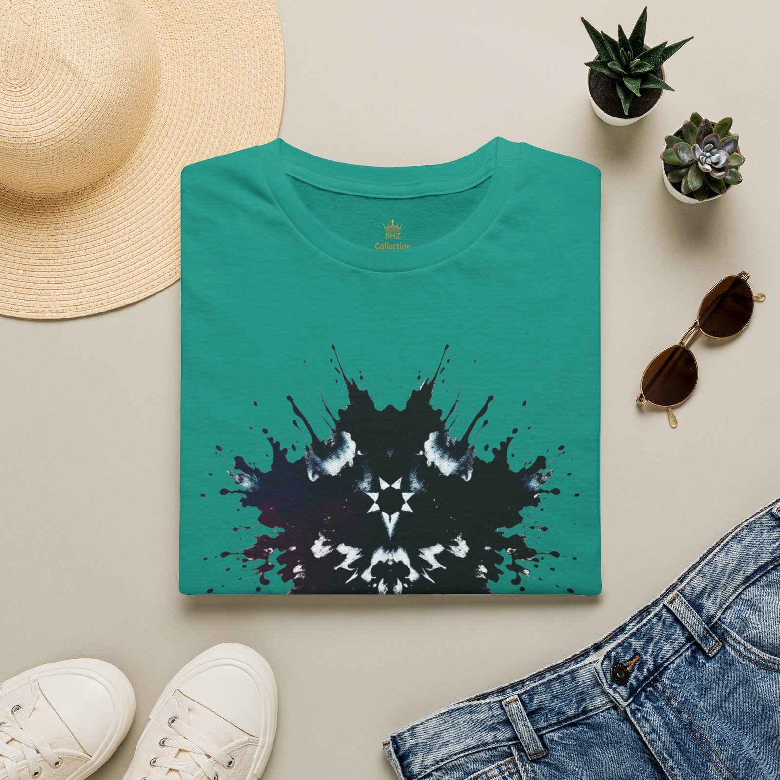 Inkblot Graphic T-Shirt — Rorschach Splash Art Tee - Image 52