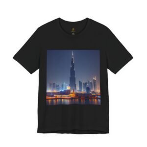 Dubai Night Skyline T-Shirt — Burj Khalifa Cityscape Photo Tee