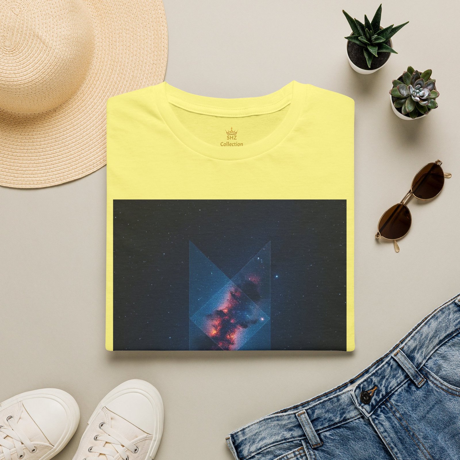 Galaxy Triangle Graphic T-Shirt — Cosmic Nebula Print - Image 32