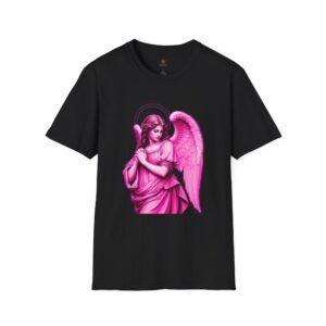 Pink Angel Graphic T-Shirt — Vintage Halo Prayer Design