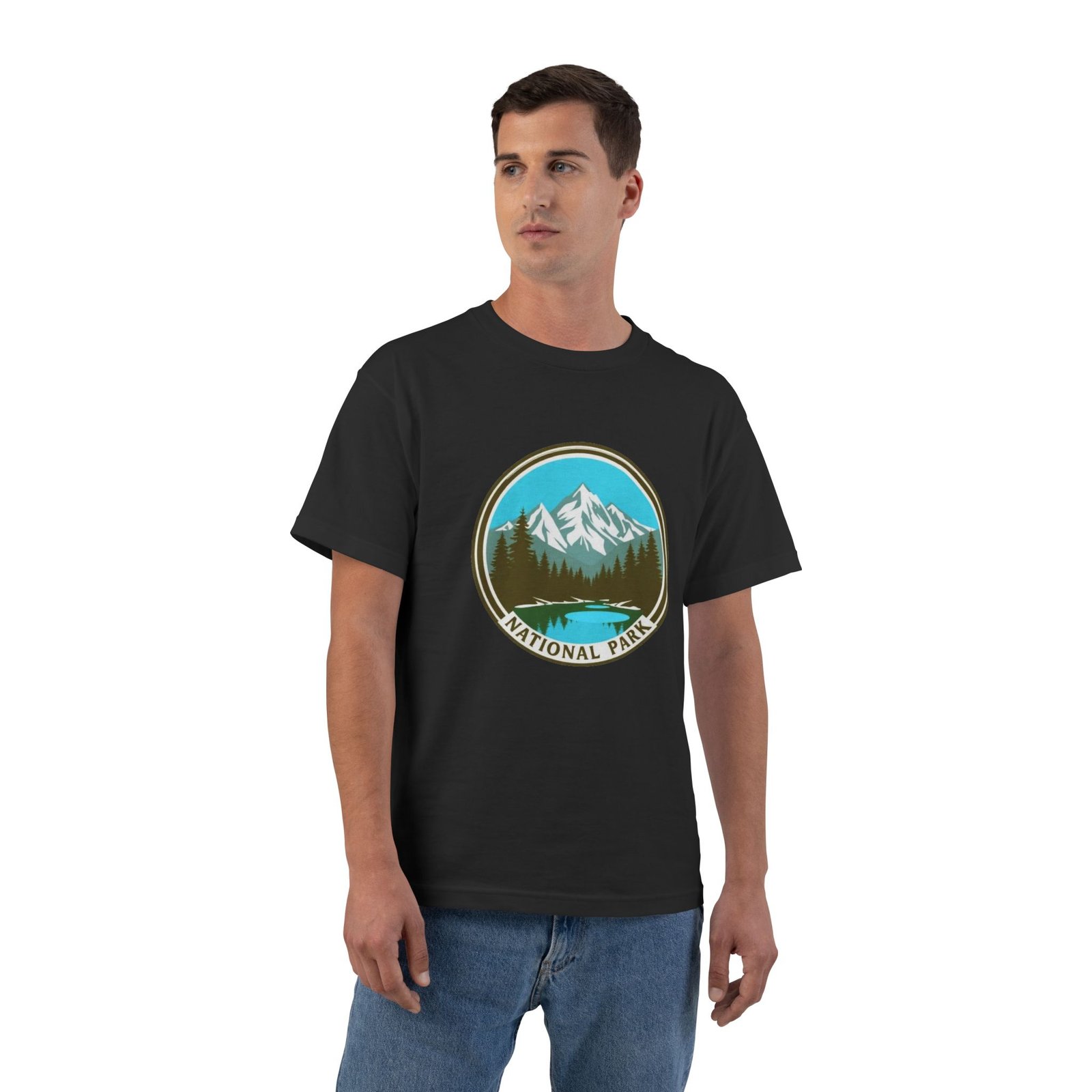 National Park Mountains T-Shirt — Vintage Mountain Badge Tee - Image 7