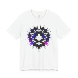 Abstract Ink-Star T-Shirt — Black & Purple Splash Graphic
