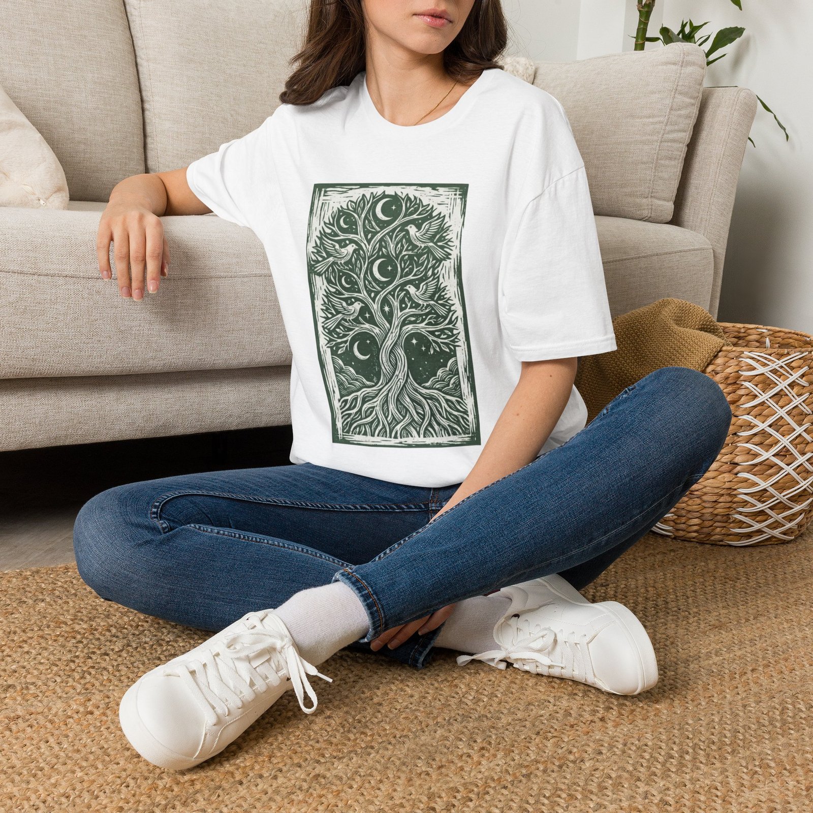 Tree of Life Moon T-Shirt — Celestial Botanical Graphic Tee - Image 13