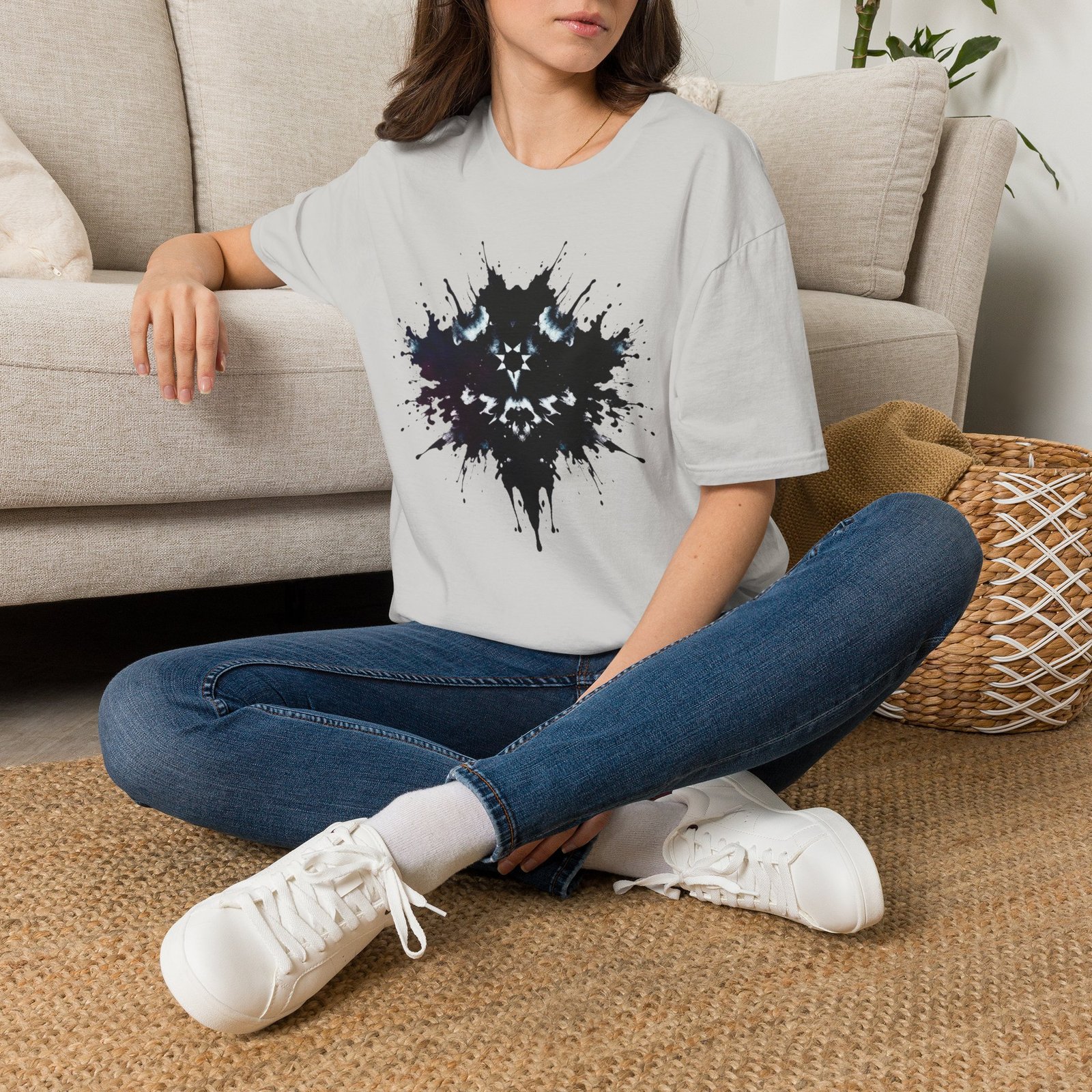 Inkblot Graphic T-Shirt — Rorschach Splash Art Tee - Image 21