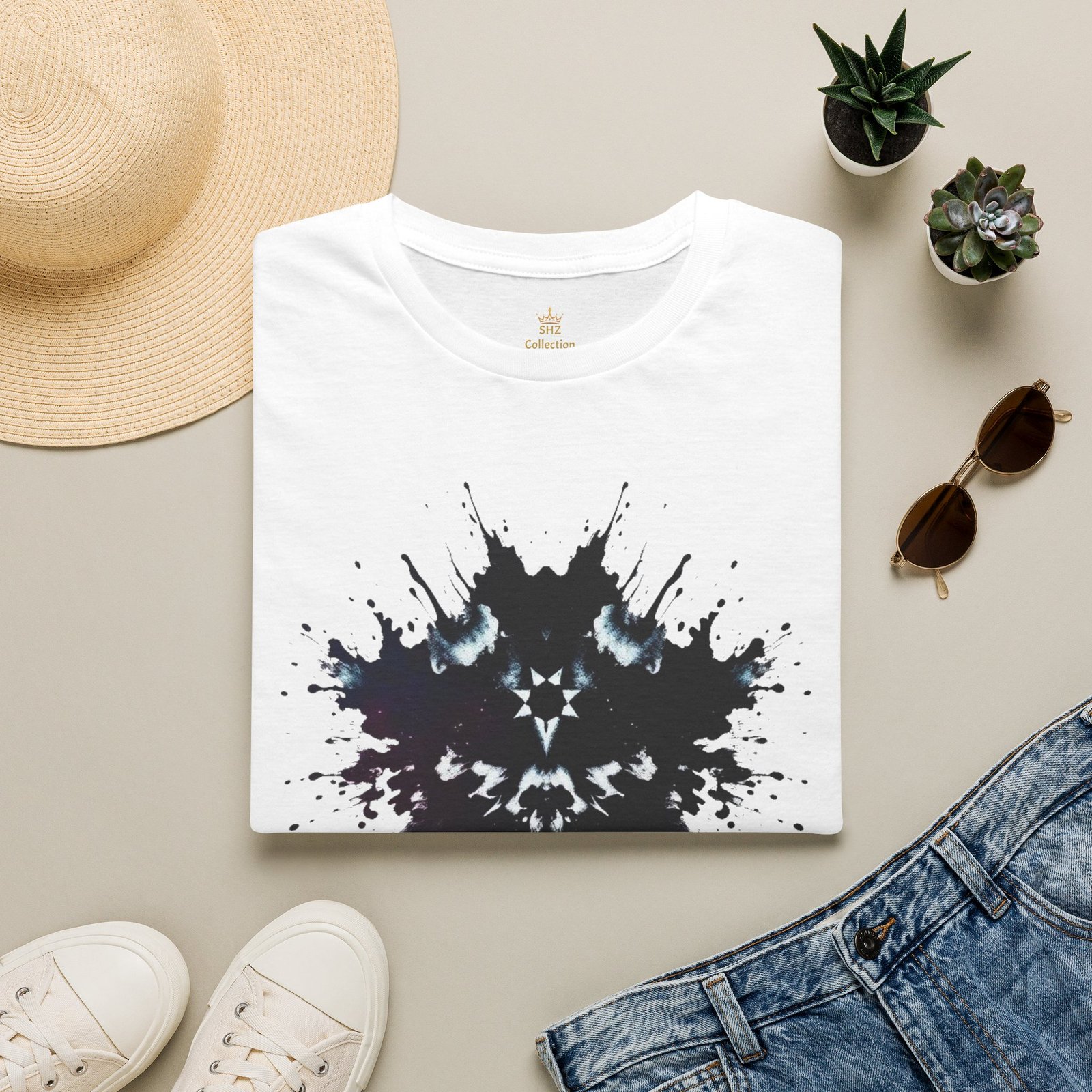 Inkblot Graphic T-Shirt — Rorschach Splash Art Tee - Image 4
