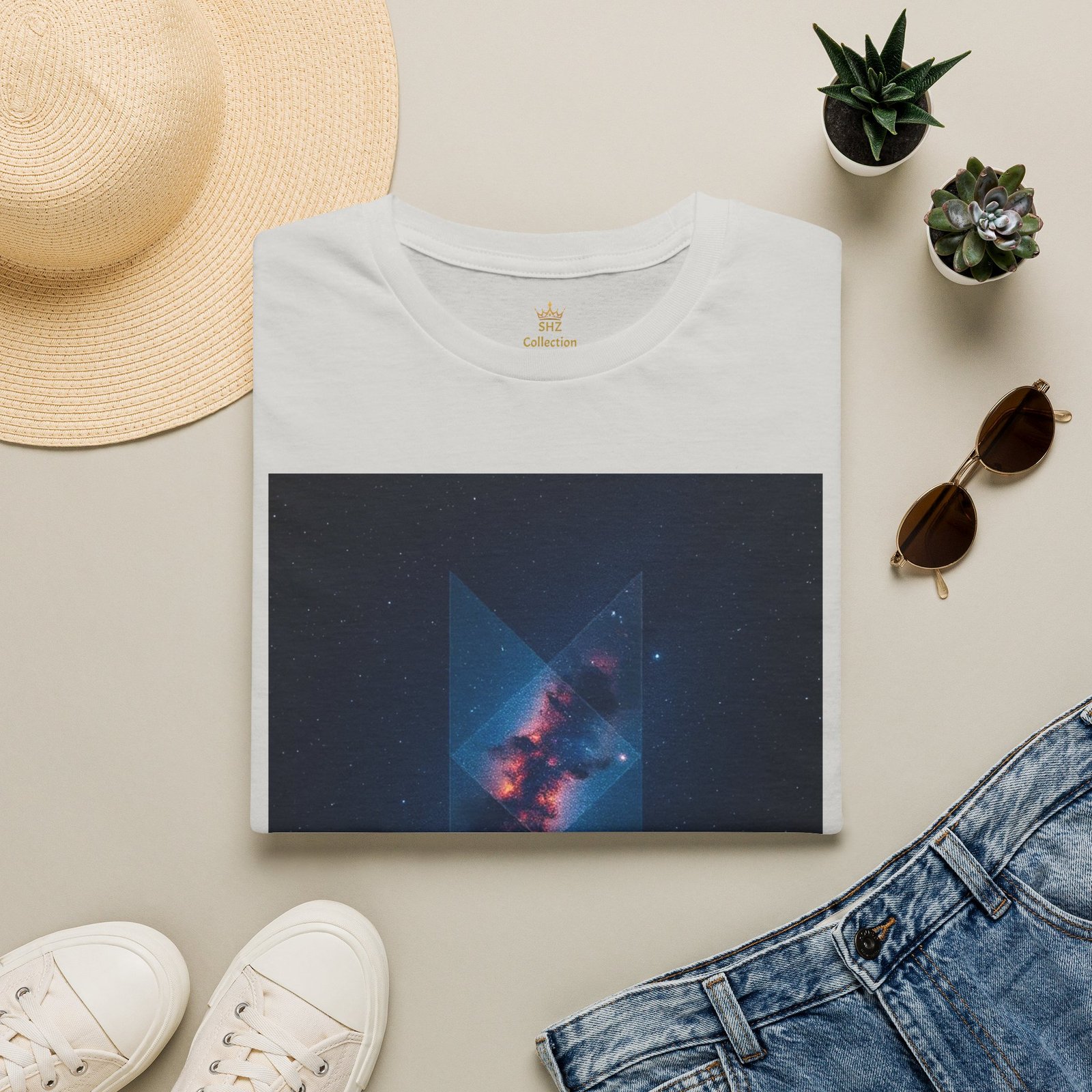 Galaxy Triangle Graphic T-Shirt — Cosmic Nebula Print - Image 18