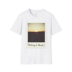 Sunrise Polaroid T-Shirt — Vintage Sunset Photo with 'Floating & Berek' Handwritten Caption