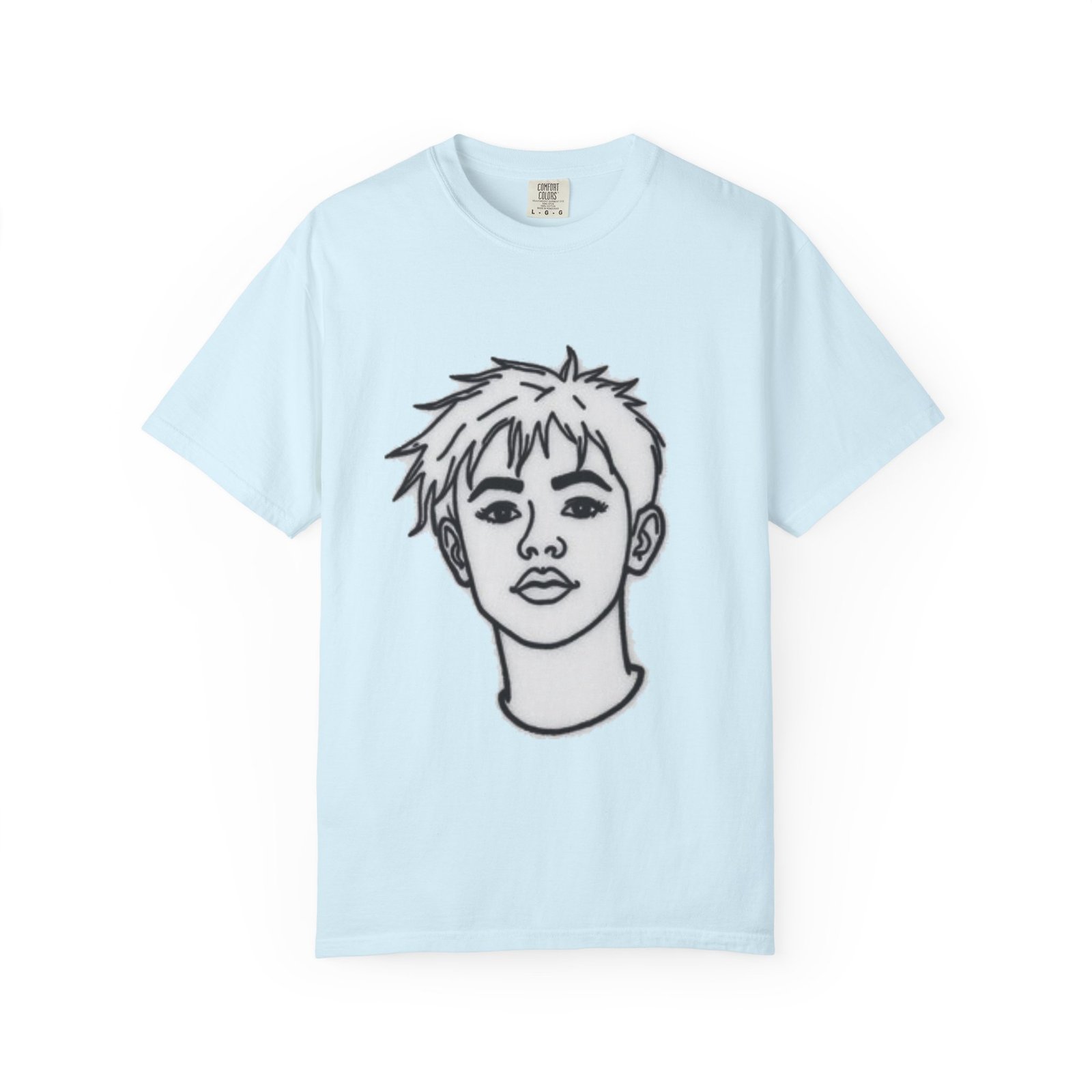 Minimal Line Art Face T-Shirt — Monochrome Portrait Tee - Image 43