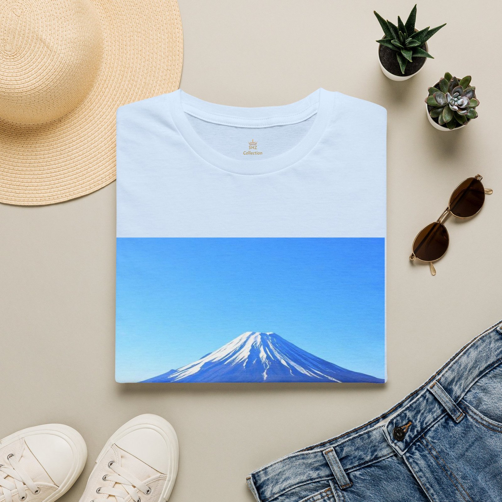 T-Shirt — Serene Mount Fuji Landscape Print - Image 3