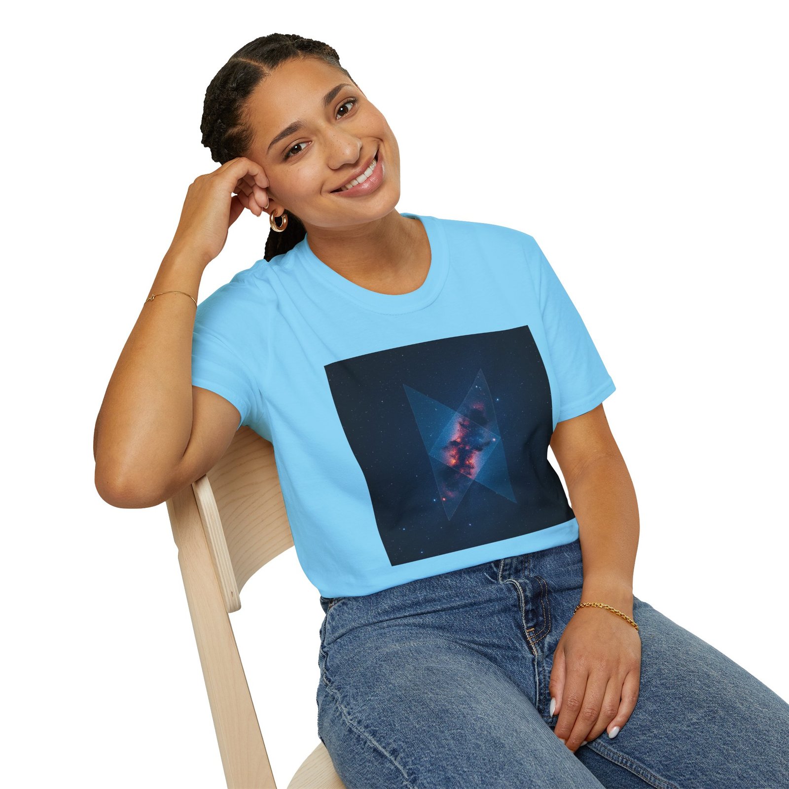 Galaxy Triangle Graphic T-Shirt — Cosmic Nebula Print - Image 62