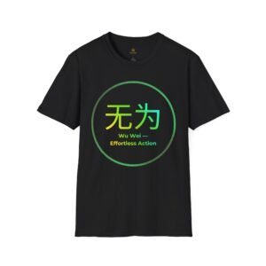 Wu Wei T-Shirt — Zen 'Effortless Action' Tee with Chinese Characters