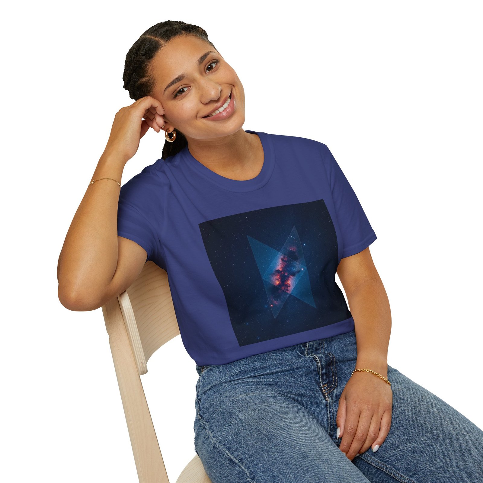 Galaxy Triangle Graphic T-Shirt — Cosmic Nebula Print - Image 76