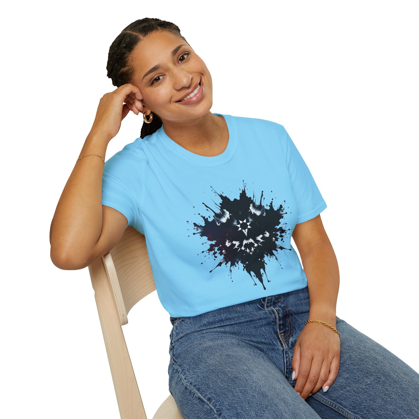 Inkblot Graphic T-Shirt — Rorschach Splash Art Tee - Image 62