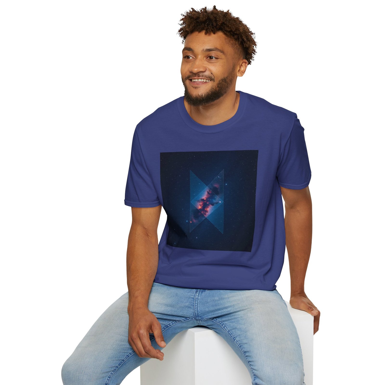 Galaxy Triangle Graphic T-Shirt — Cosmic Nebula Print - Image 75