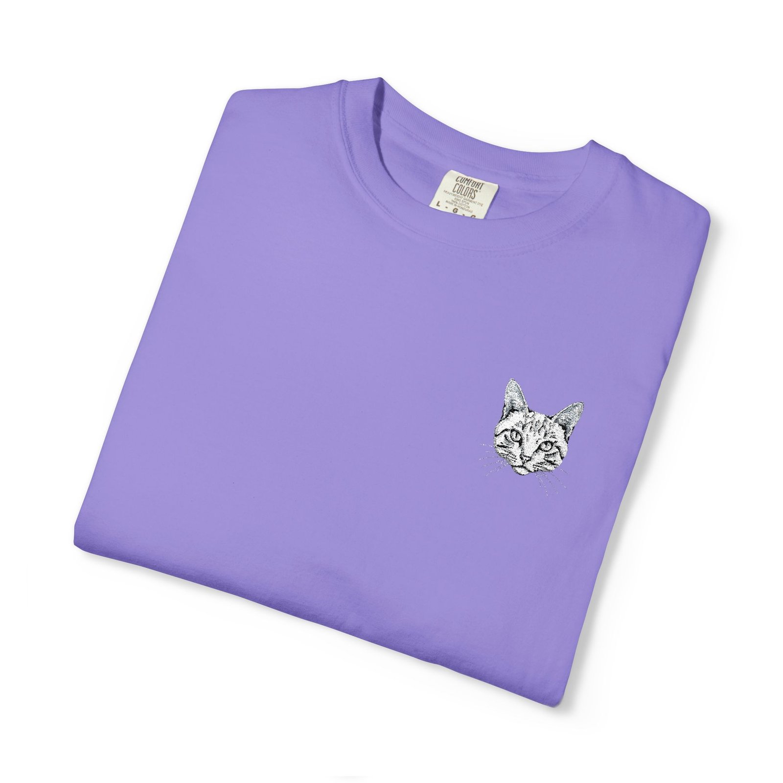 Minimal Cat Pocket T-Shirt — Cute White Graphic Tee - Image 57