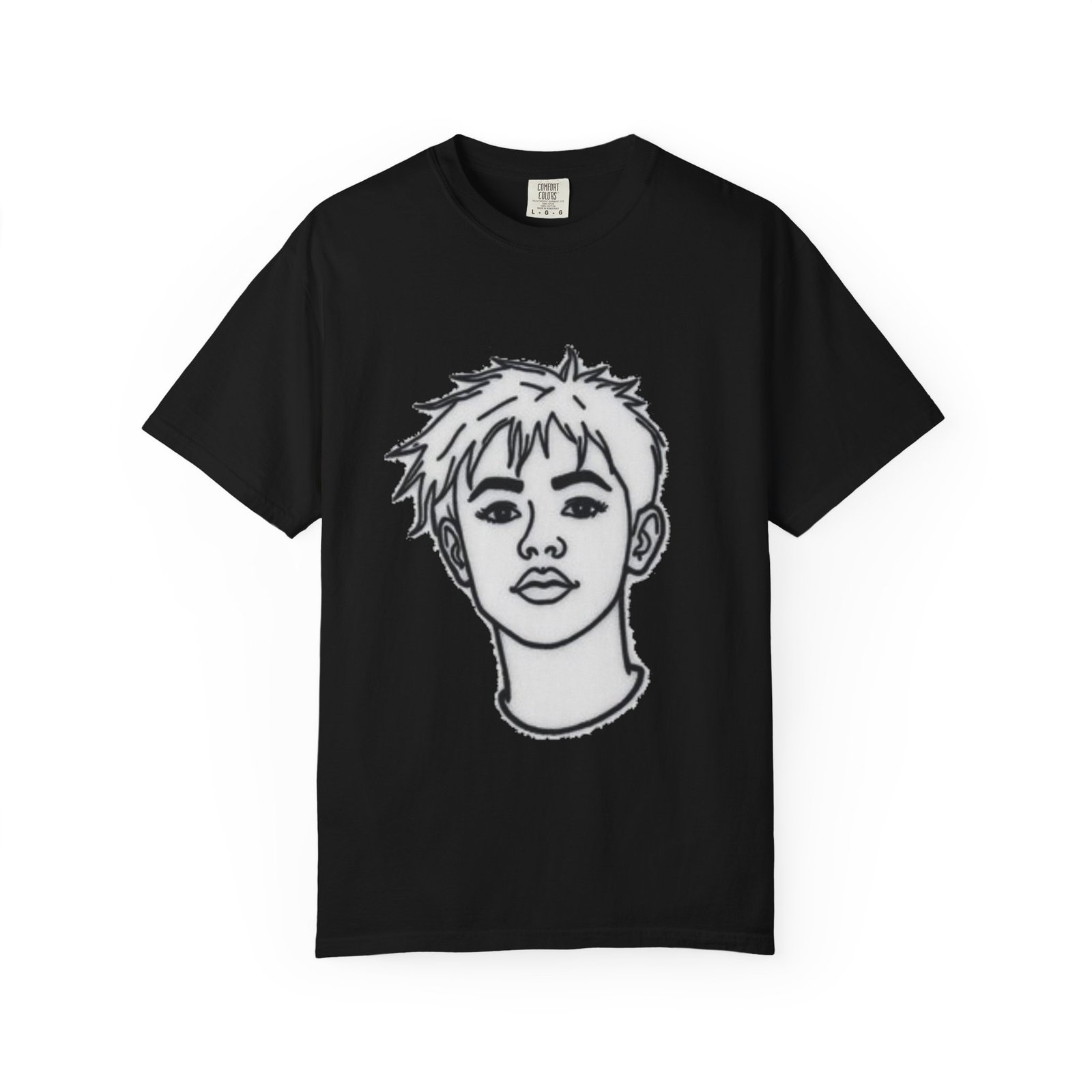 Minimal Line Art Face T-Shirt — Monochrome Portrait Tee - Image 55