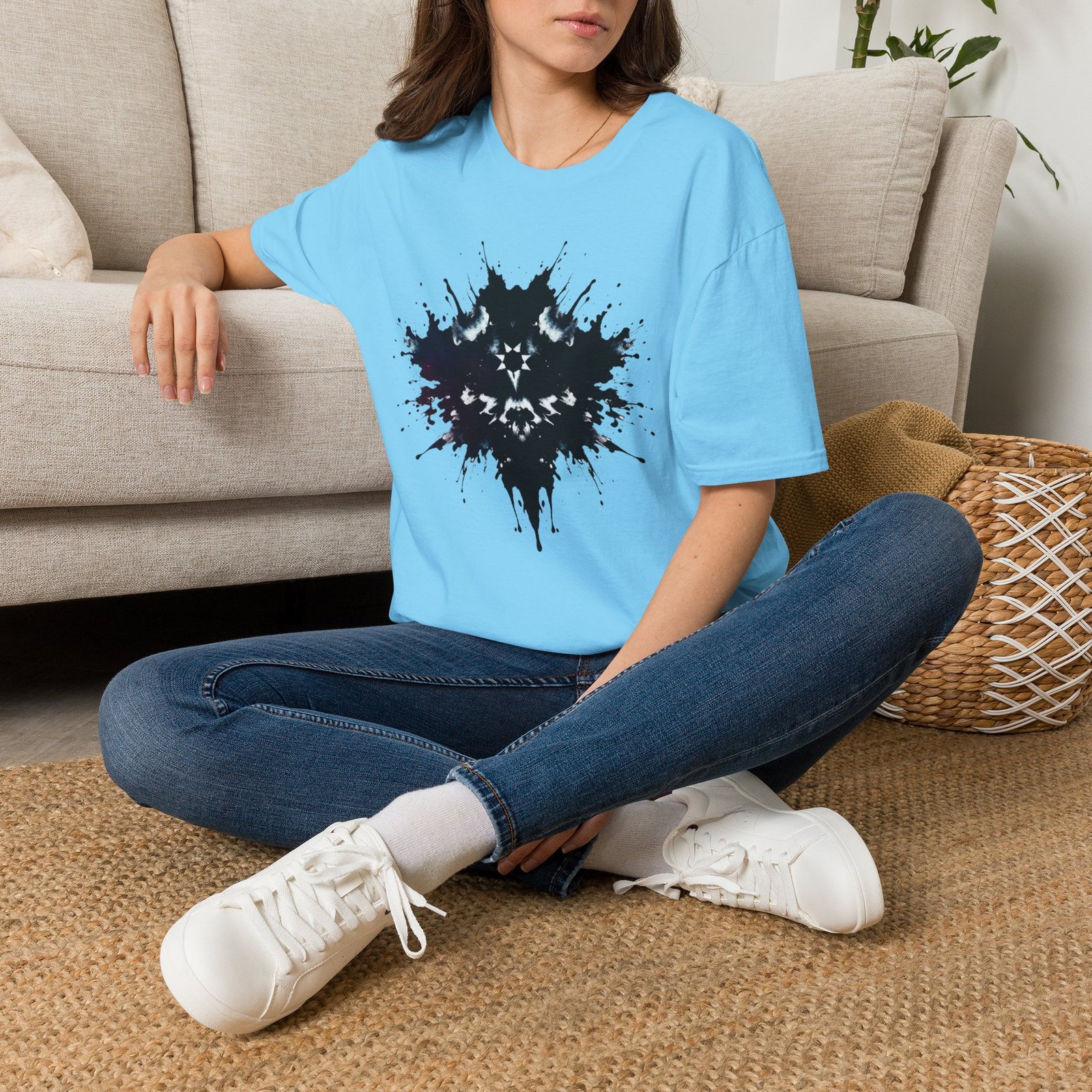 Inkblot Graphic T-Shirt — Rorschach Splash Art Tee - Image 61