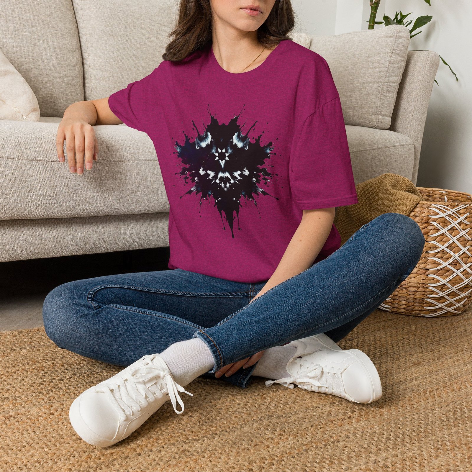 Inkblot Graphic T-Shirt — Rorschach Splash Art Tee - Image 45