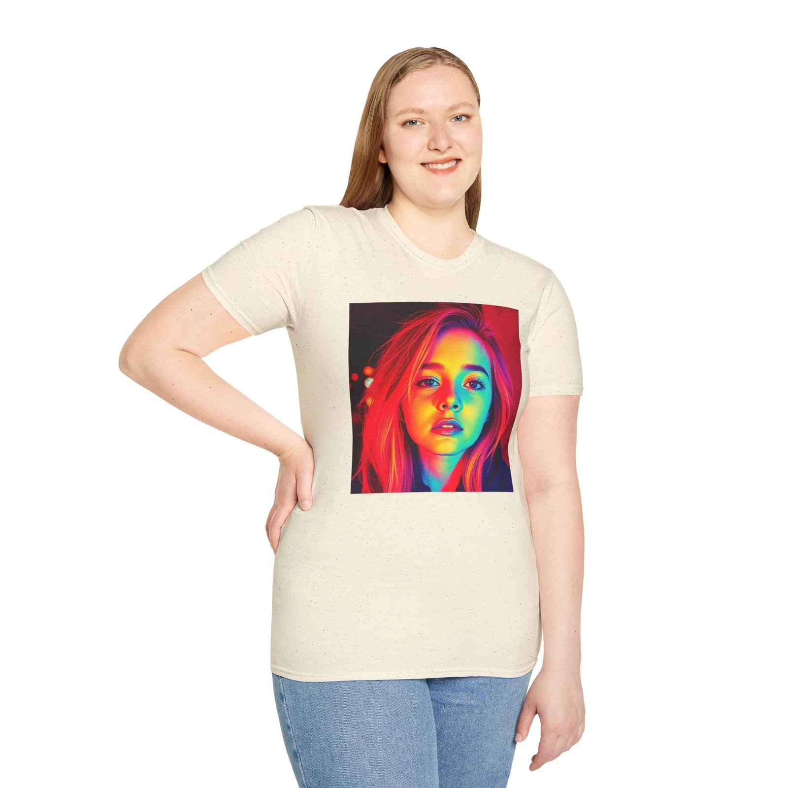 Rainbow Portrait T‑Shirt — Colorful Neon Face Art Tee - Image 33