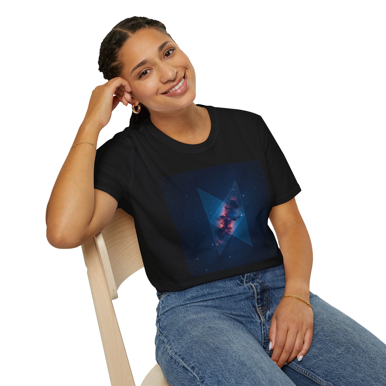Galaxy Triangle Graphic T-Shirt — Cosmic Nebula Print - Image 6