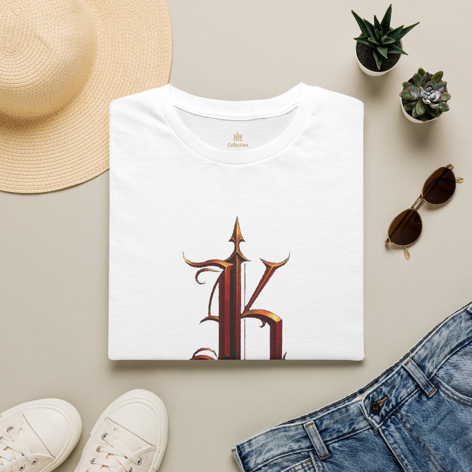 Gothic Letter K T-Shirt — Vintage Dark Monogram Tee - Image 12