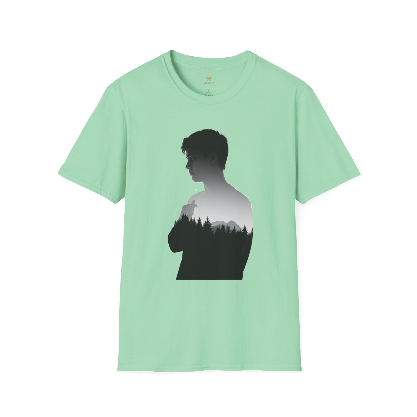 Silhouette Forest T-Shirt — Double Exposure Portrait Tee for Nature Lovers - Image 41