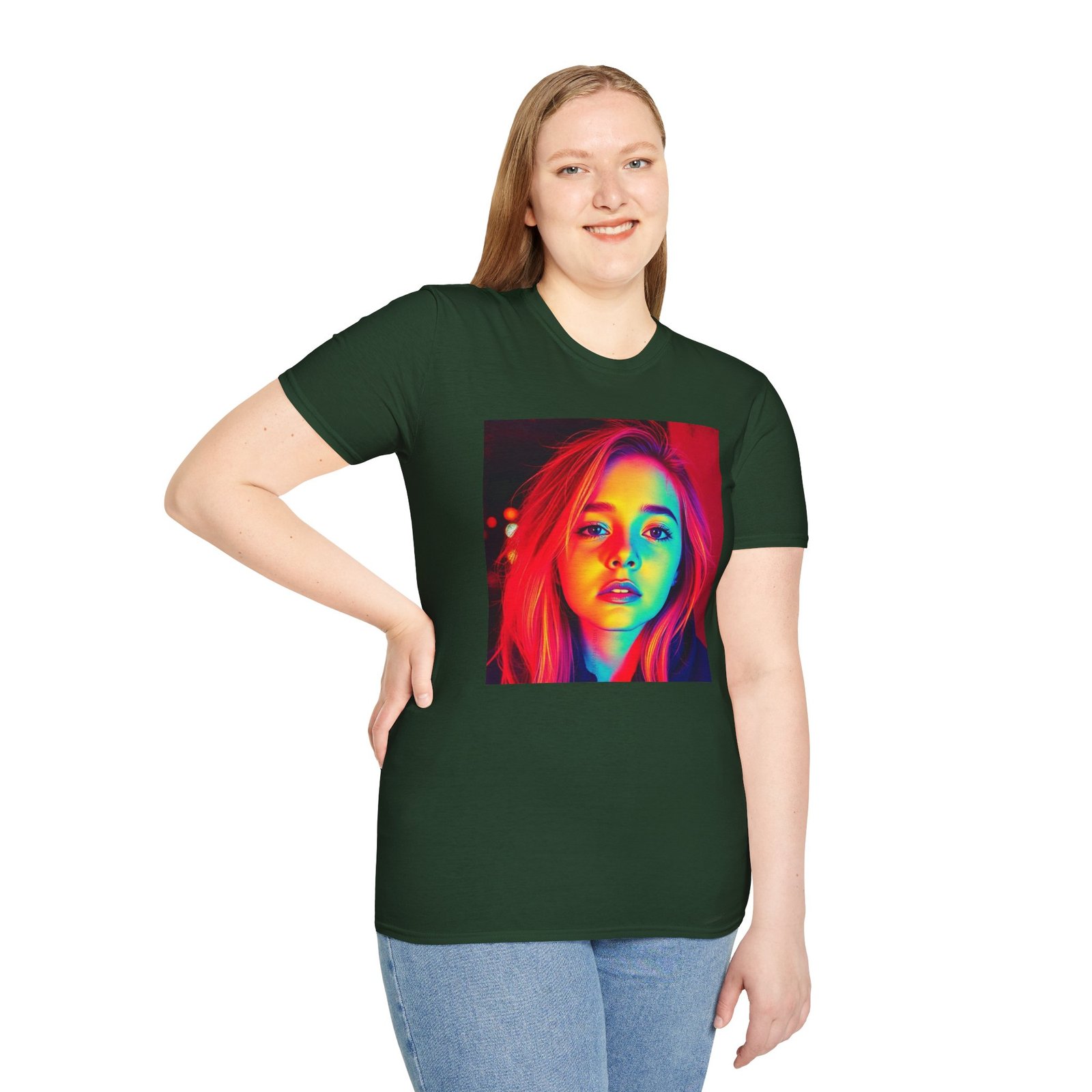Rainbow Portrait T‑Shirt — Colorful Neon Face Art Tee - Image 54